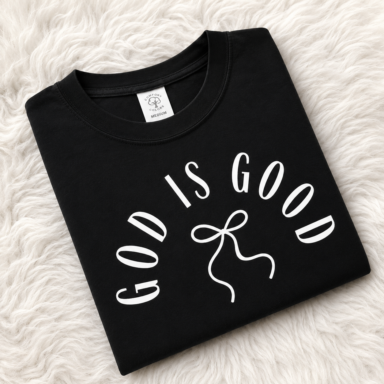 God Is Good Bow Tee – Christian Graphic Tee