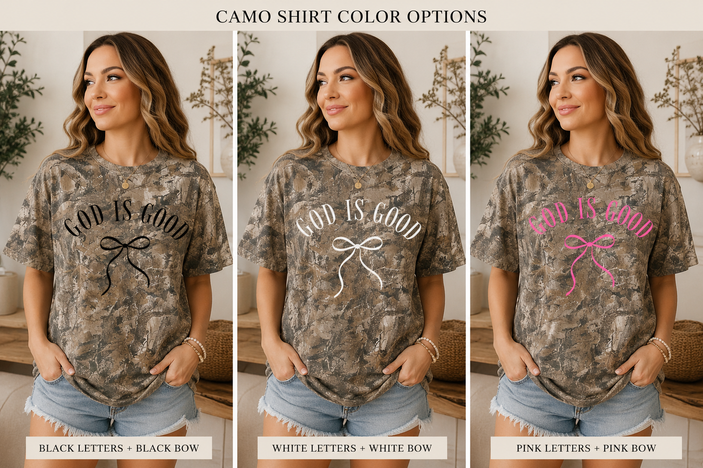 God Is Good Bow Tee – Christian Graphic Tee