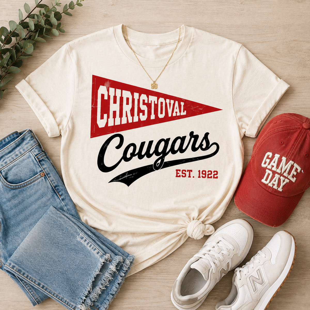 Christoval Vintage Game Day Tee| Cougar| Spirit| Sports| Football