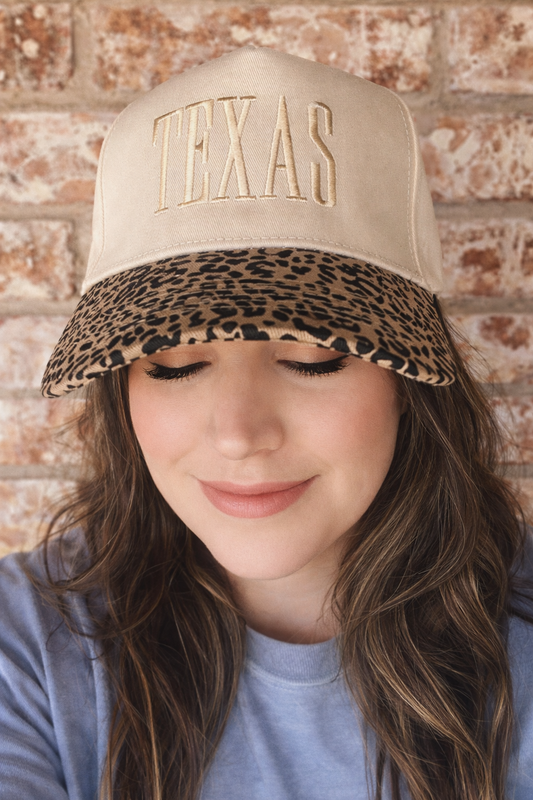 Texas Neutral Hat Leopard cap