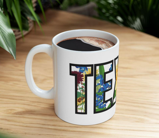 Texas Floral Ceramic Mug - 11oz & 15oz - Perfect for Gifts & Celebrations