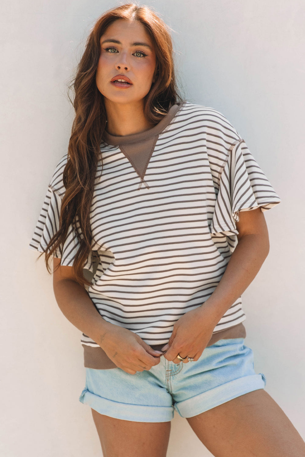 Striped Ruffle Sleeve Top – Trendy, Comfortable, and Effortlessly Chic